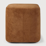 Cube pouf - Cinnamon fabric White Cliff Studio Ottoman