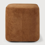 Cube pouf - Cinnamon fabric White Cliff Studio Ottoman