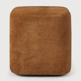 Cube pouf - Cinnamon fabric White Cliff Studio Ottoman