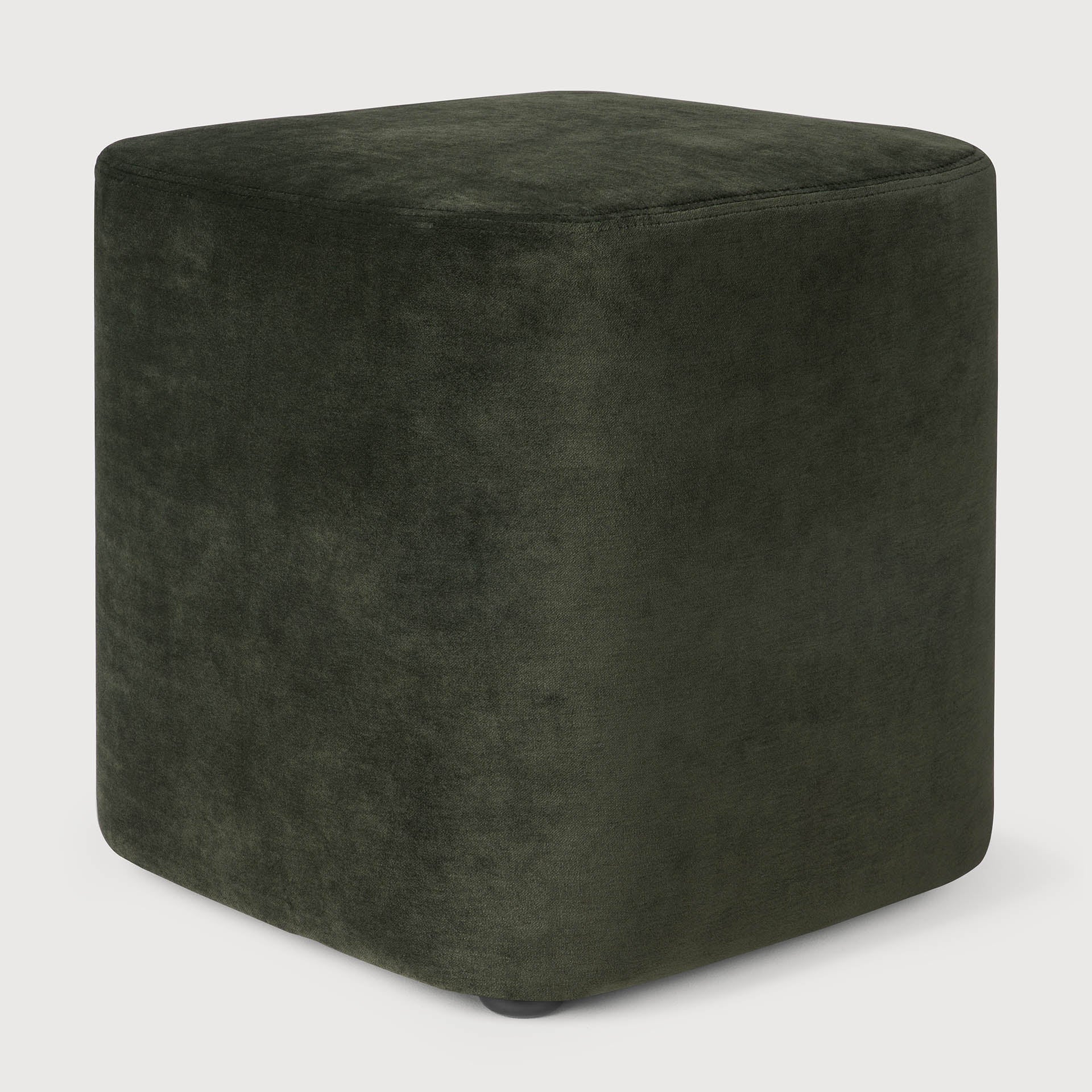 Cube pouf - Forest fabric White Cliff Studio Ottoman