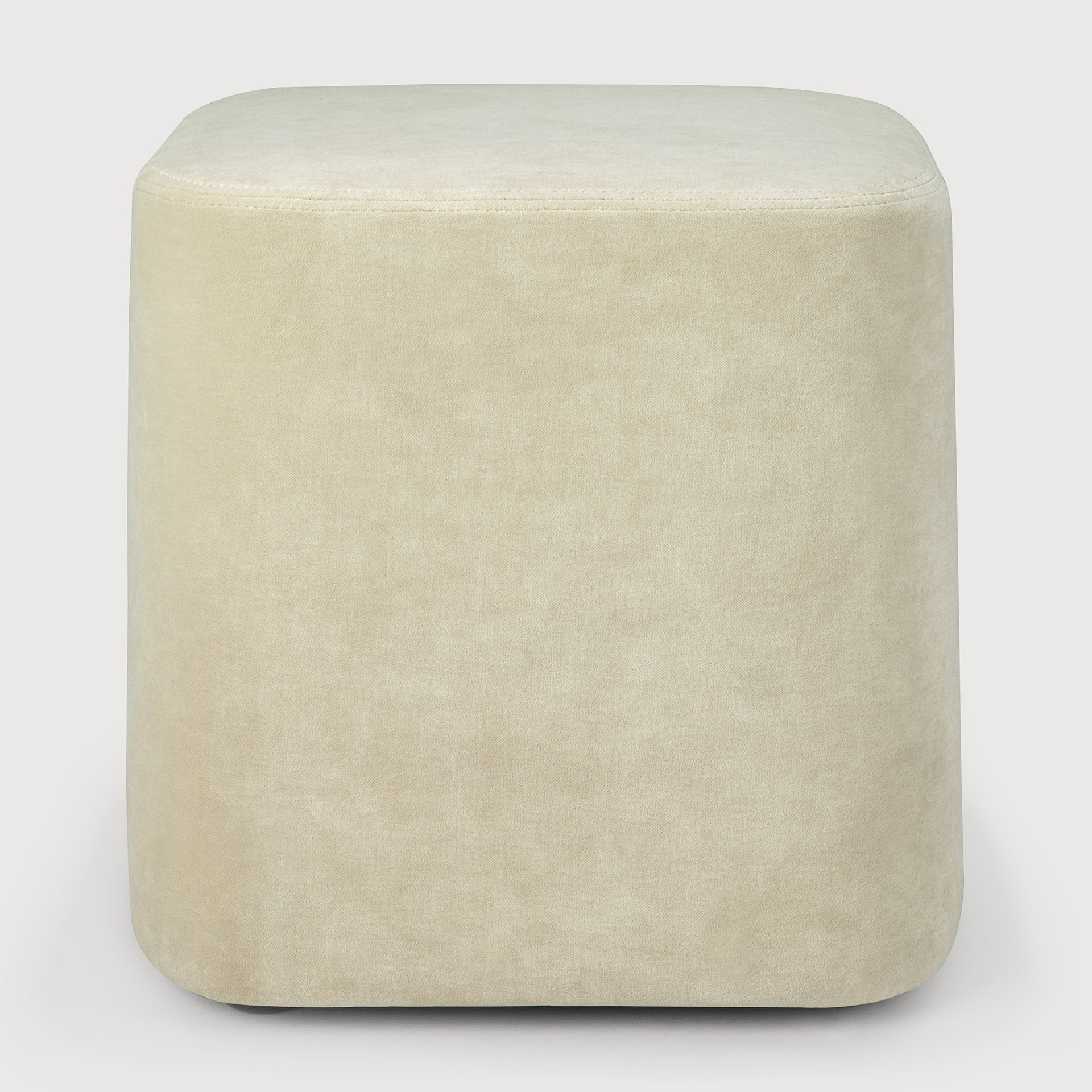 Cube pouf - Sand fabric White Cliff Studio Ottoman