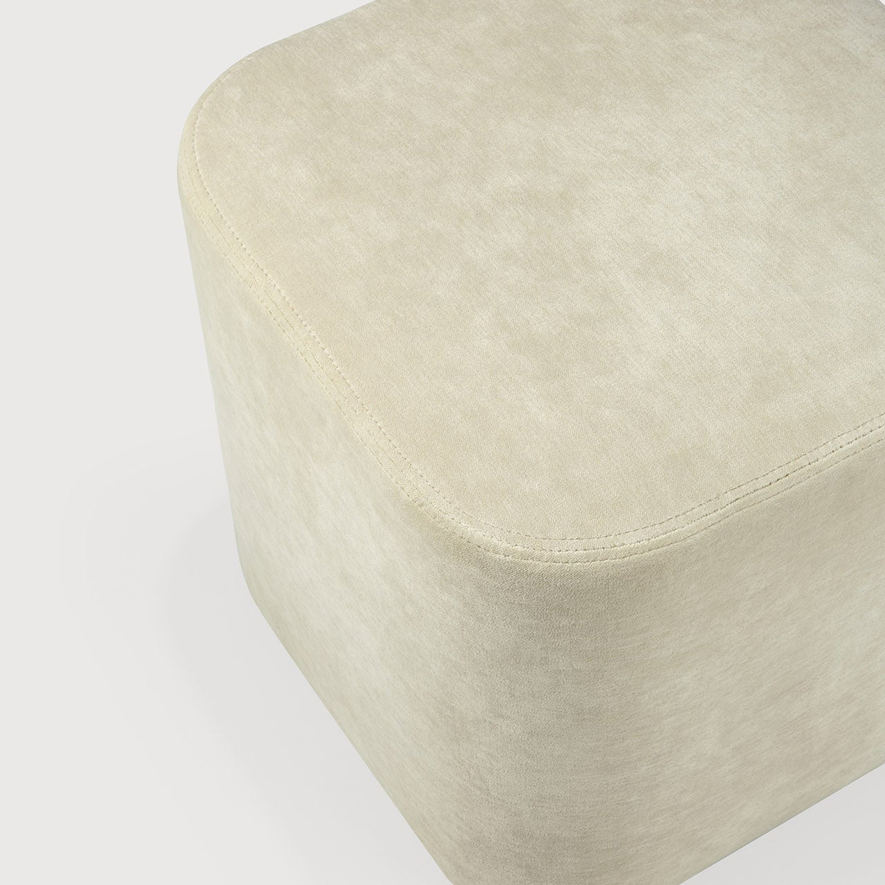 Cube pouf - Sand fabric White Cliff Studio Ottoman