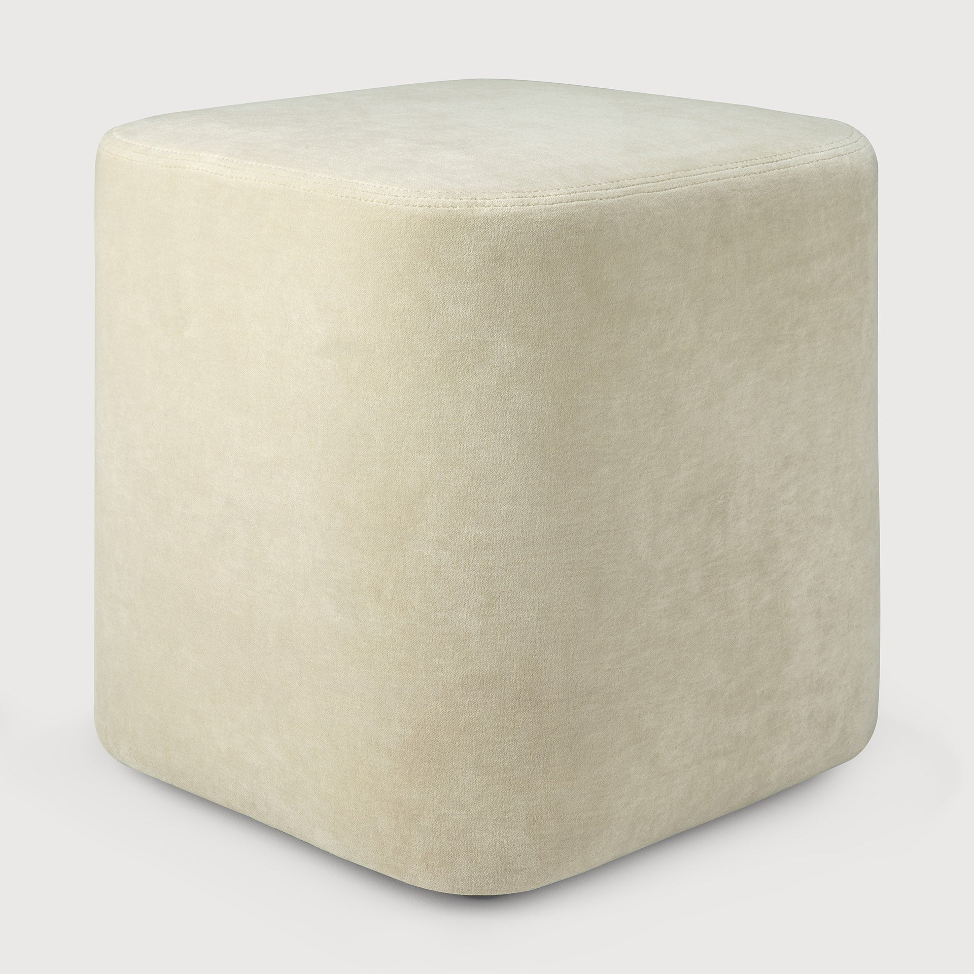 Cube pouf - Sand fabric White Cliff Studio Ottoman