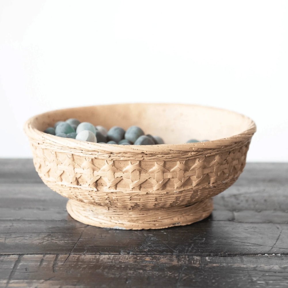 carved woven planter Decorative Debossed Cement Planter