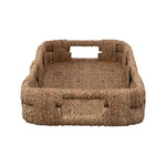 Decorative Hand-Woven Bankuan Seagrass Tray with Handles White Cliff Studio Decorative Trays