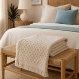 Delphine Oversized Throw White Cliff Studio Throw Blankets