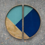 Desk organiser set - glass - walnut holder White Cliff Studio Desk Organizer