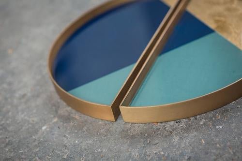 Desk organiser set - glass - walnut holder White Cliff Studio Desk Organizer