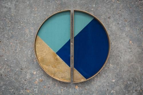 Desk organiser set - glass - walnut holder White Cliff Studio Desk Organizer