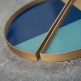 Desk organiser set - glass - walnut holder White Cliff Studio Desk Organizer