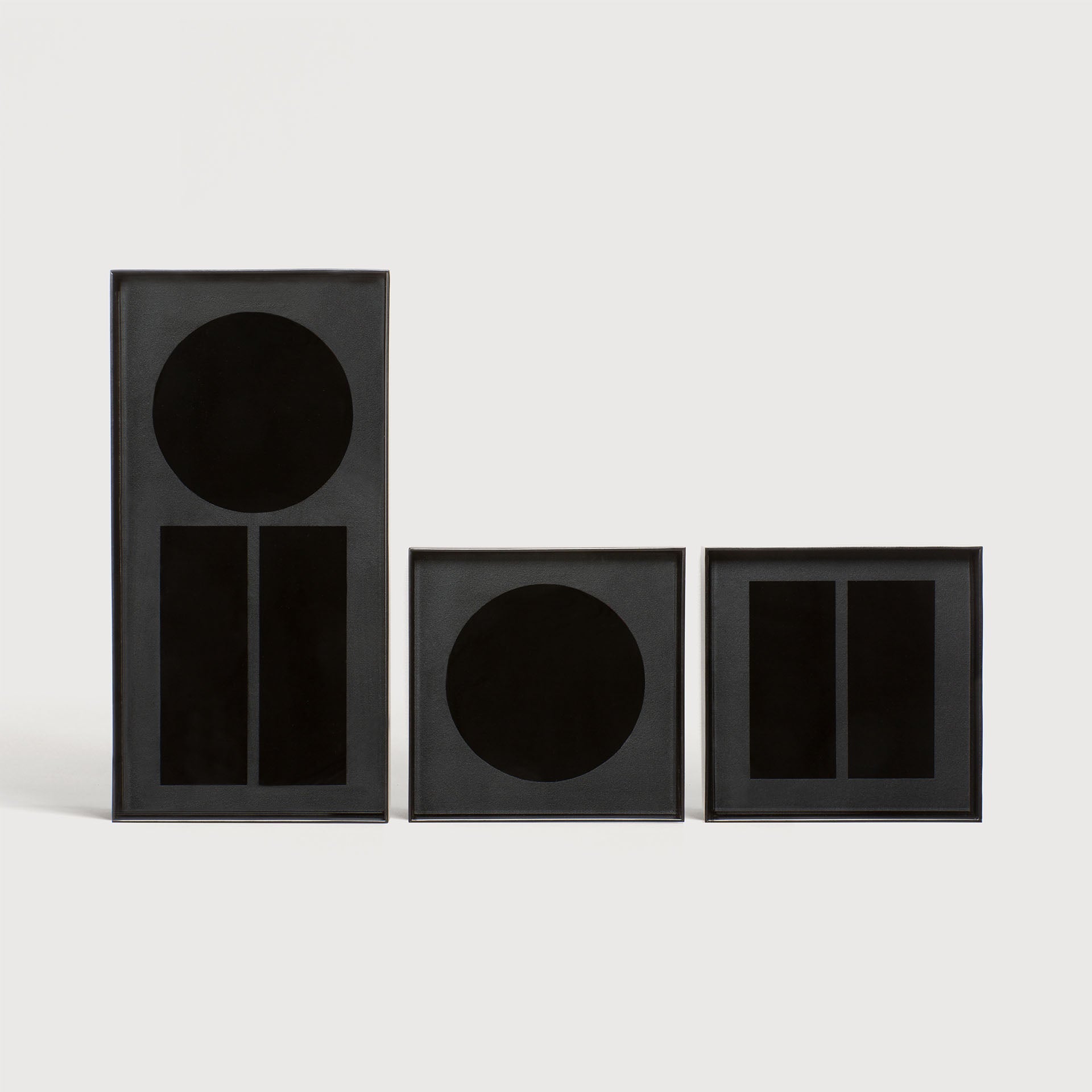 Desk organiser set - glass - walnut holder White Cliff Studio Desk Organizer