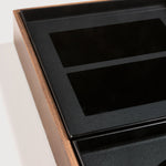 Desk organiser set - glass - walnut holder White Cliff Studio Desk Organizer