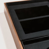 Desk organiser set - glass - walnut holder White Cliff Studio Desk Organizer