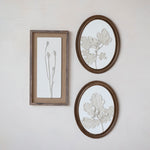 Oval Framed Plaster Leaf Wall Decor, Set of 2 - view 4