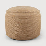 Donut outdoor pouf - Marsala check fabric White Cliff Studio Outdoor Ottoman