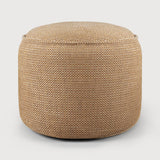 Donut outdoor pouf - Marsala check fabric White Cliff Studio Outdoor Ottoman