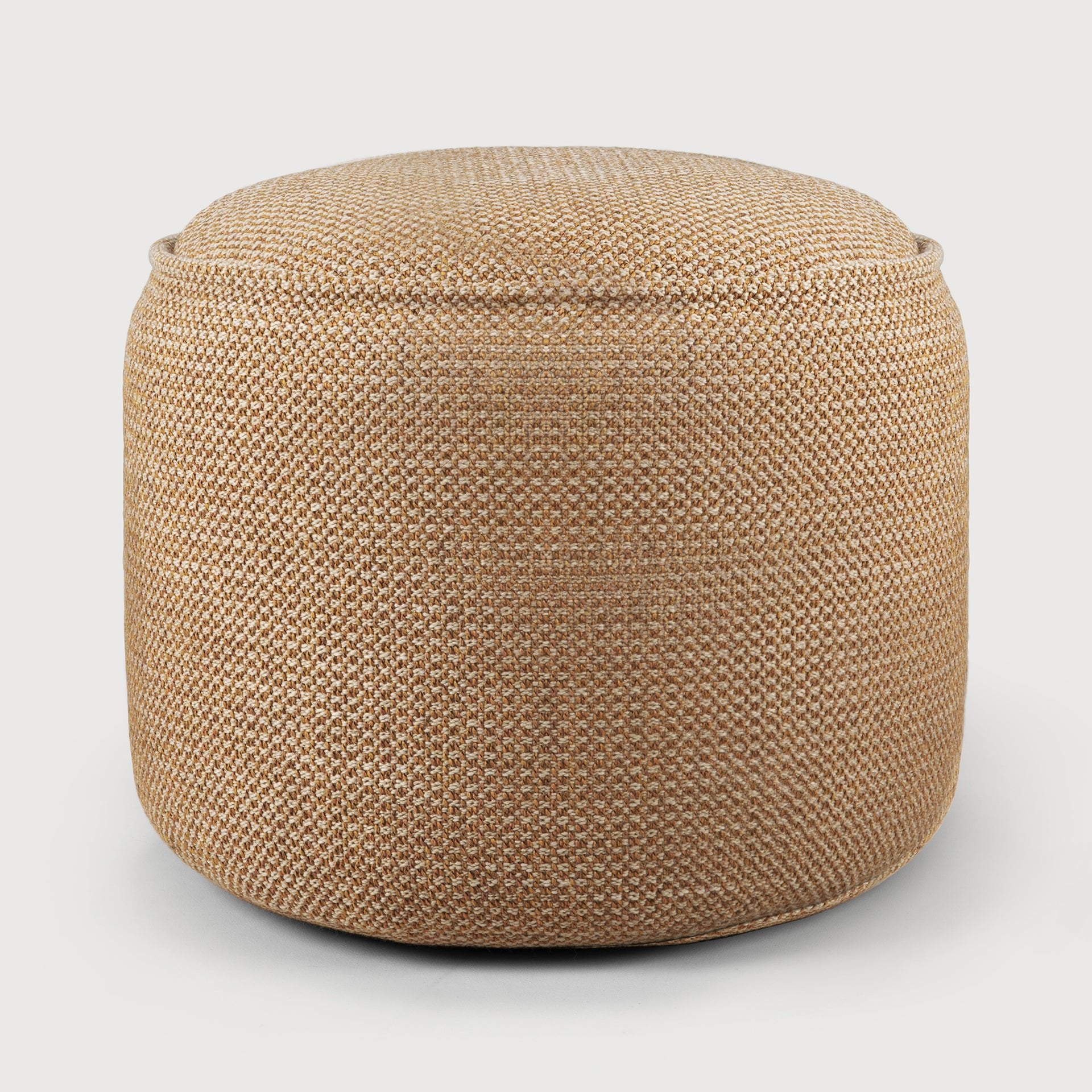 Donut outdoor pouf - Marsala check fabric White Cliff Studio Outdoor Ottoman