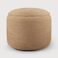 Donut outdoor pouf - Marsala check fabric White Cliff Studio Outdoor Ottoman