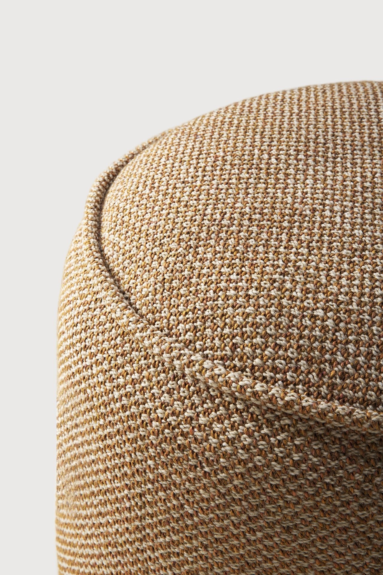 Donut outdoor pouf - Marsala check fabric White Cliff Studio Outdoor Ottoman