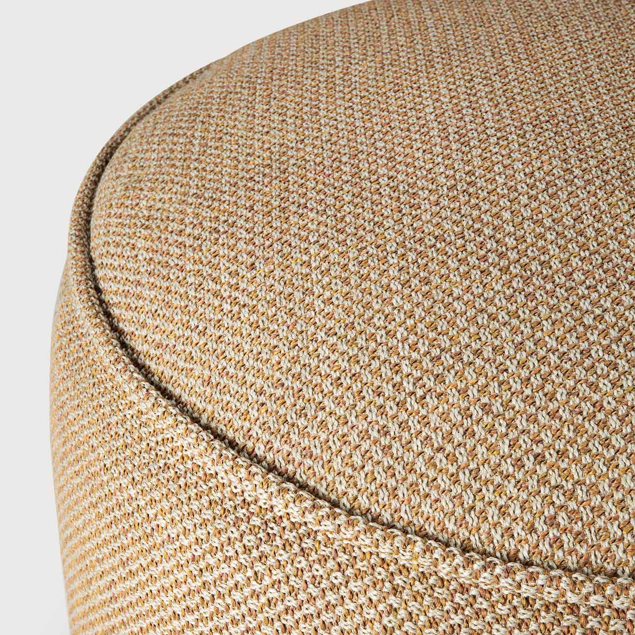 Donut outdoor pouf - Marsala check fabric - XL White Cliff Studio Outdoor Ottoman