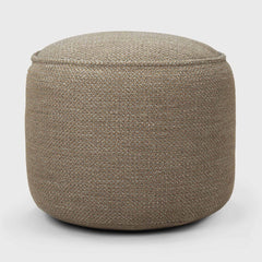 Donut outdoor pouf - Mocha check fabric White Cliff Studio Outdoor Ottoman