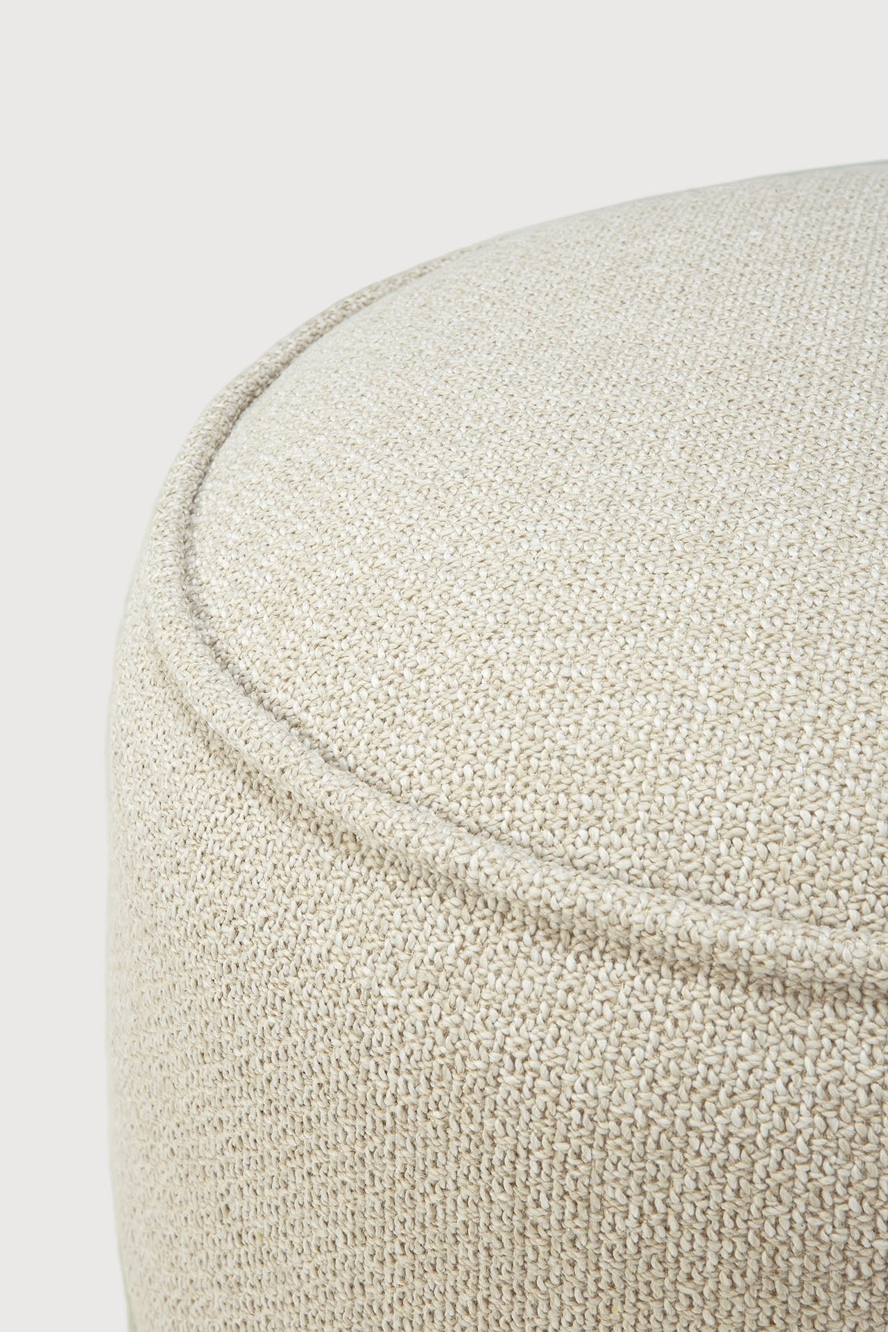 Donut outdoor pouf - Natural check fabric White Cliff Studio Outdoor Ottoman