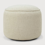 Donut outdoor pouf - Natural check fabric White Cliff Studio Outdoor Ottoman