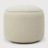 Donut outdoor pouf - Natural check fabric White Cliff Studio Outdoor Ottoman