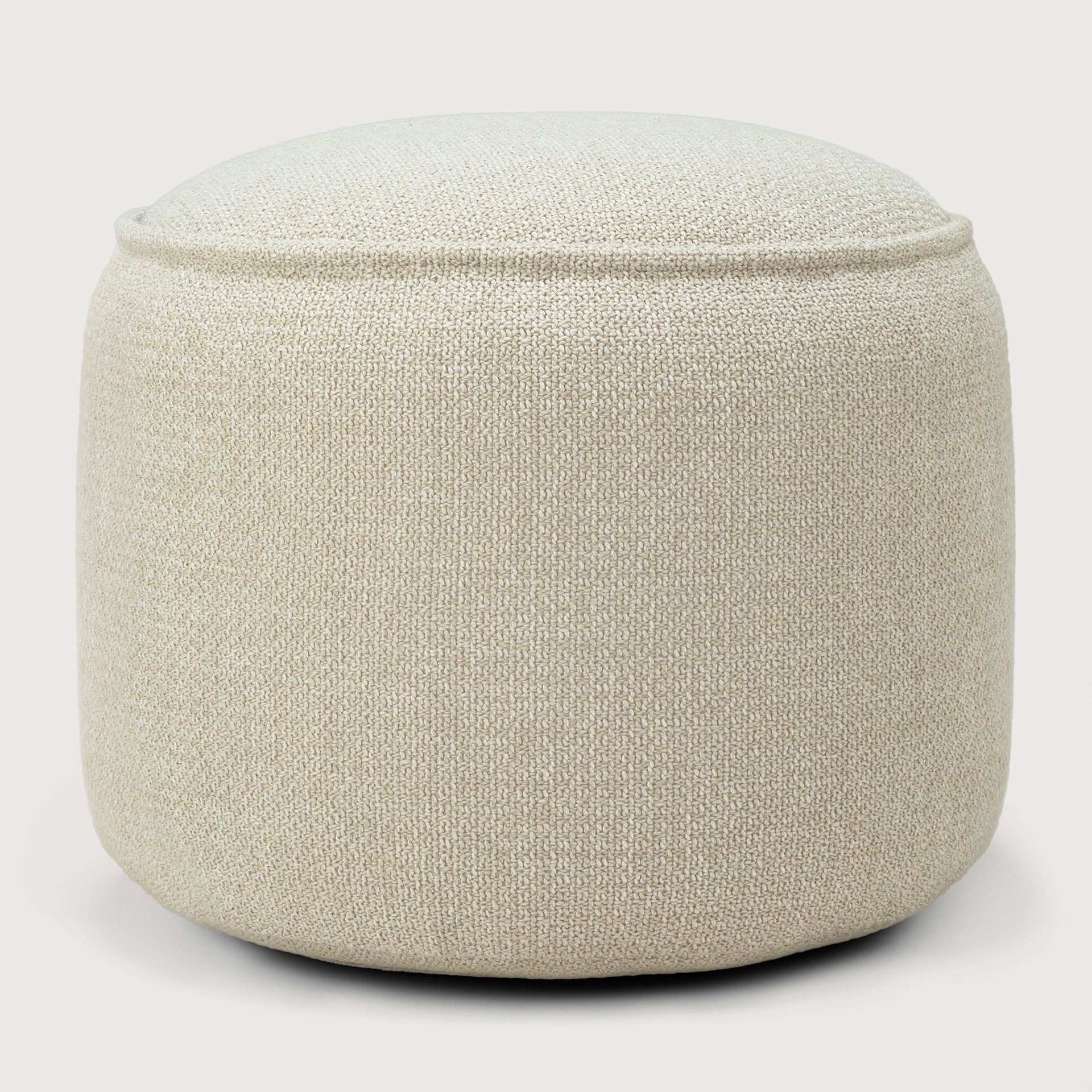 Donut outdoor pouf - Natural check fabric White Cliff Studio Outdoor Ottoman