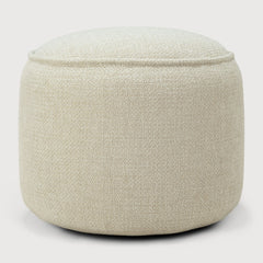 Donut outdoor pouf - Natural check fabric White Cliff Studio Outdoor Ottoman
