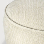 Donut outdoor pouf - Natural check fabric - XL White Cliff Studio Outdoor Ottoman