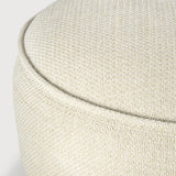 Donut outdoor pouf - Natural check fabric - XL White Cliff Studio Outdoor Ottoman