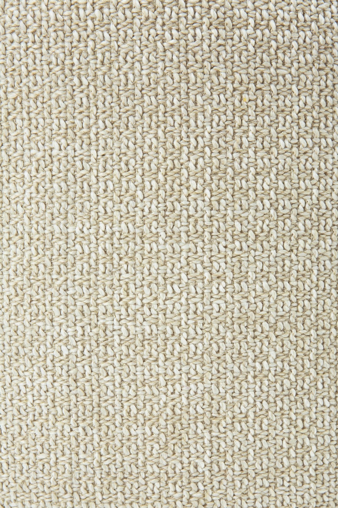 Donut outdoor pouf - Natural check fabric - XL White Cliff Studio Outdoor Ottoman