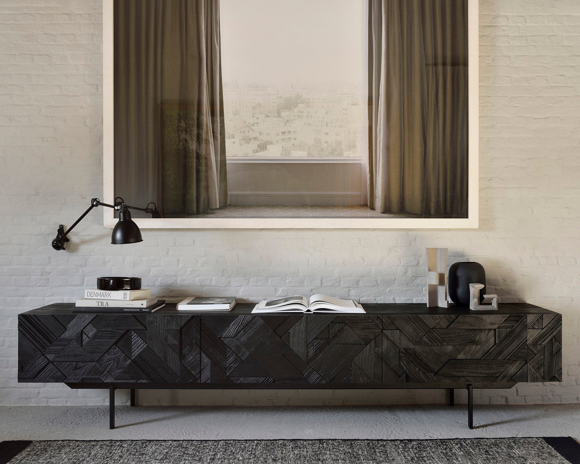 Dots kilim rug - Black White Cliff Studio Rugs