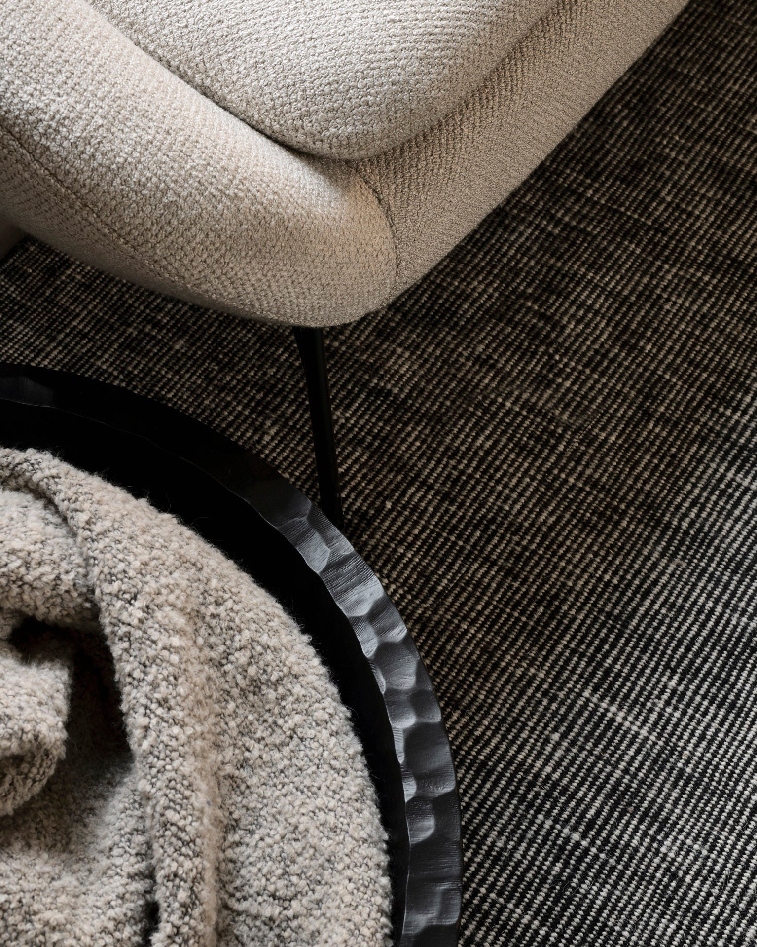 Dots kilim rug - Black White Cliff Studio Rugs