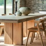 Double extendable dining table - oak - rectangular White Cliff Studio Dining Table