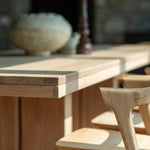 Double extendable dining table - oak - rectangular White Cliff Studio Dining Table