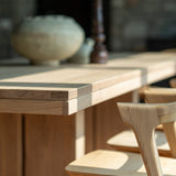 Double extendable dining table - oak - rectangular White Cliff Studio Dining Table