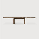 Double extendable dining table - teak - rectangular White Cliff Studio Dining Table