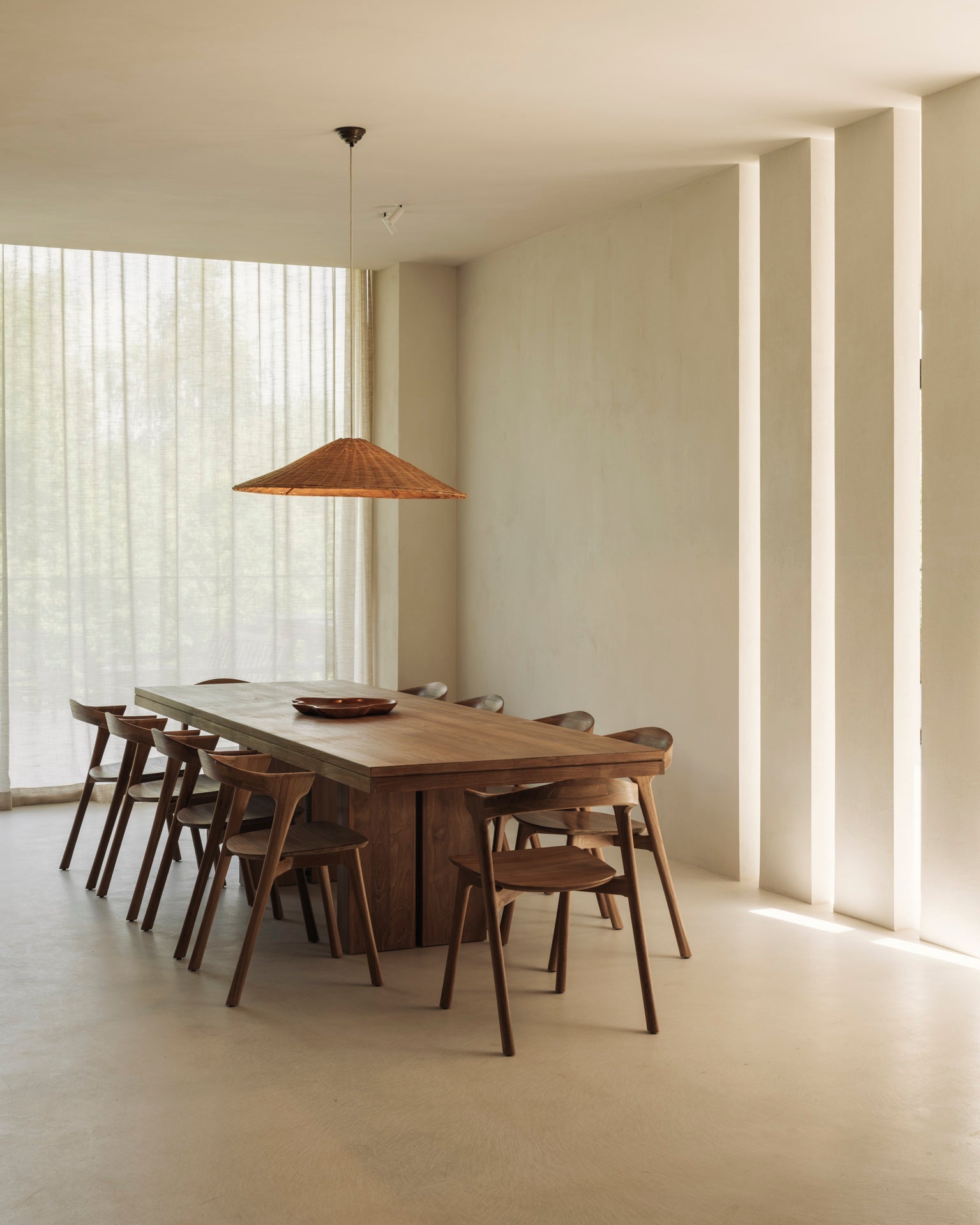 Double extendable dining table - teak - rectangular White Cliff Studio Dining Table