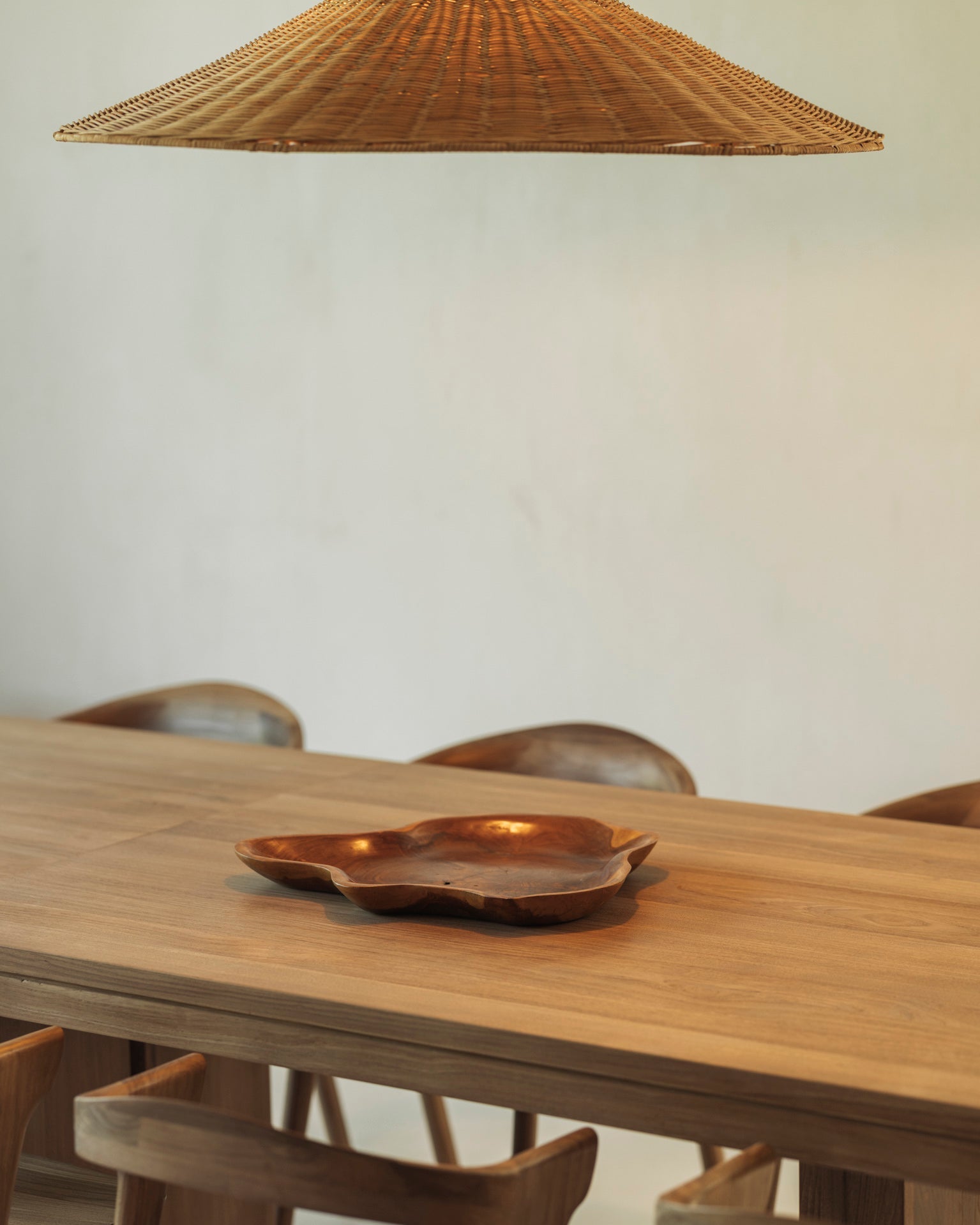 Double extendable dining table - teak - rectangular White Cliff Studio Dining Table