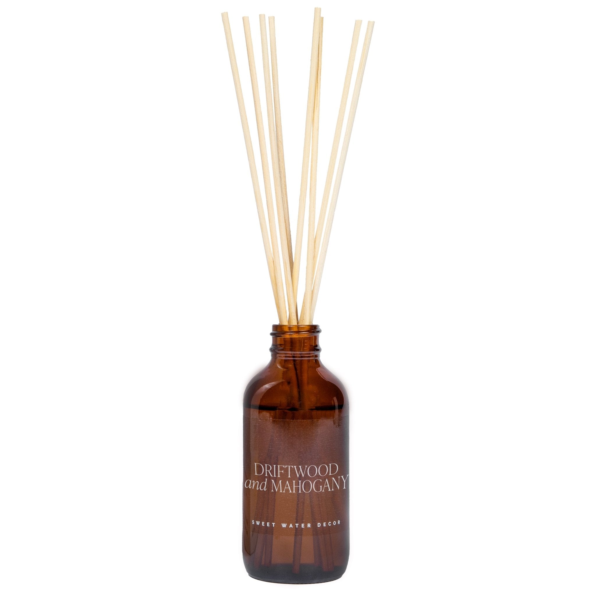 Driftwood and Mahogany Amber Reed Diffuser White Cliff Studio Reed Diffusers