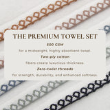 Cotton Border-Stitched 6-Piece Towel Set - Valery Collection