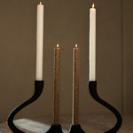 Ebony Muted Black Aluminum Candelabra - Modern Curved Taper Candle Holder