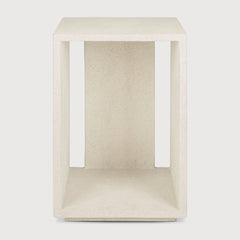 Elements bedside table - varnished Microcement - Off White White Cliff Studio Nightstand