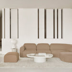 Elements coffee table - varnished Microcement - Off White - pebble shape White Cliff Studio COFFEE TABLE