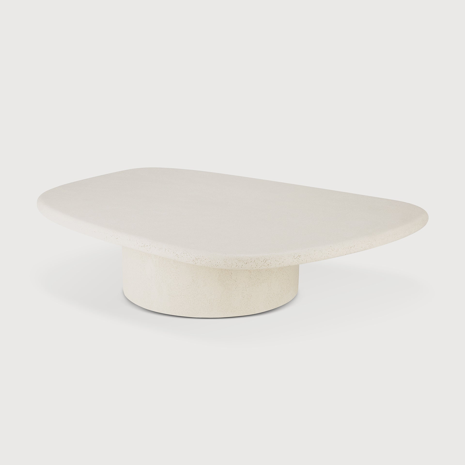 Elements coffee table - varnished Microcement - Off White - pebble shape White Cliff Studio COFFEE TABLE