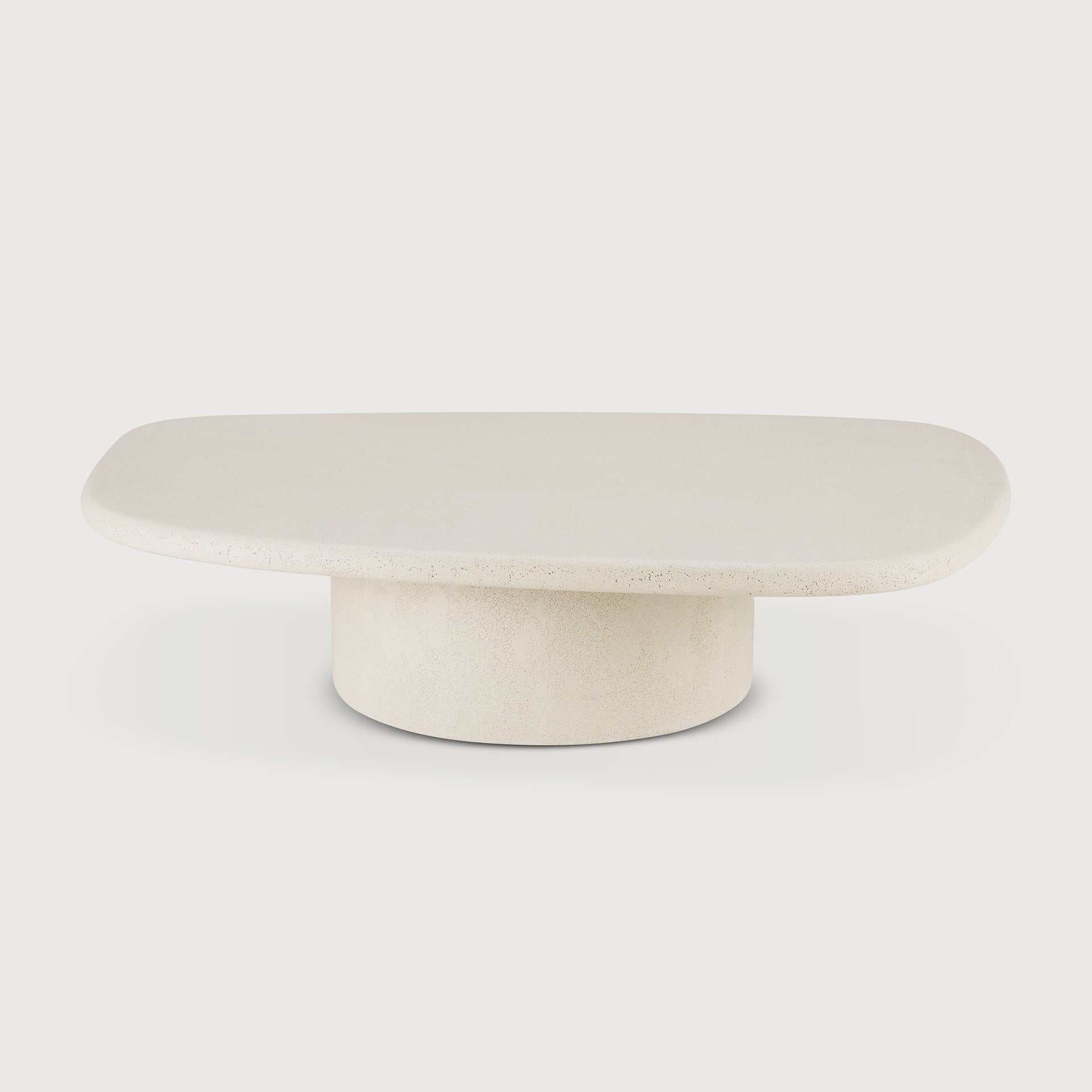 Elements coffee table - varnished Microcement - Off White - pebble shape White Cliff Studio COFFEE TABLE