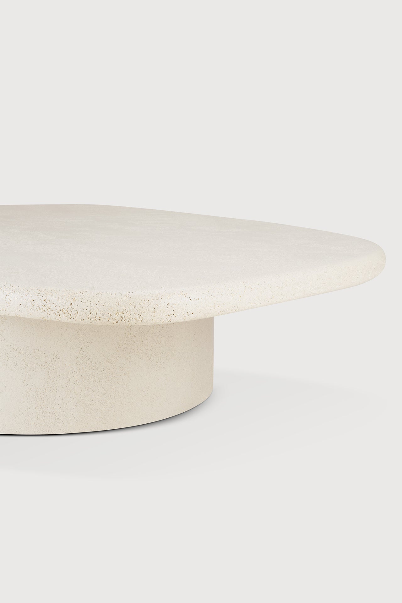 Elements coffee table - varnished Microcement - Off White - pebble shape White Cliff Studio COFFEE TABLE