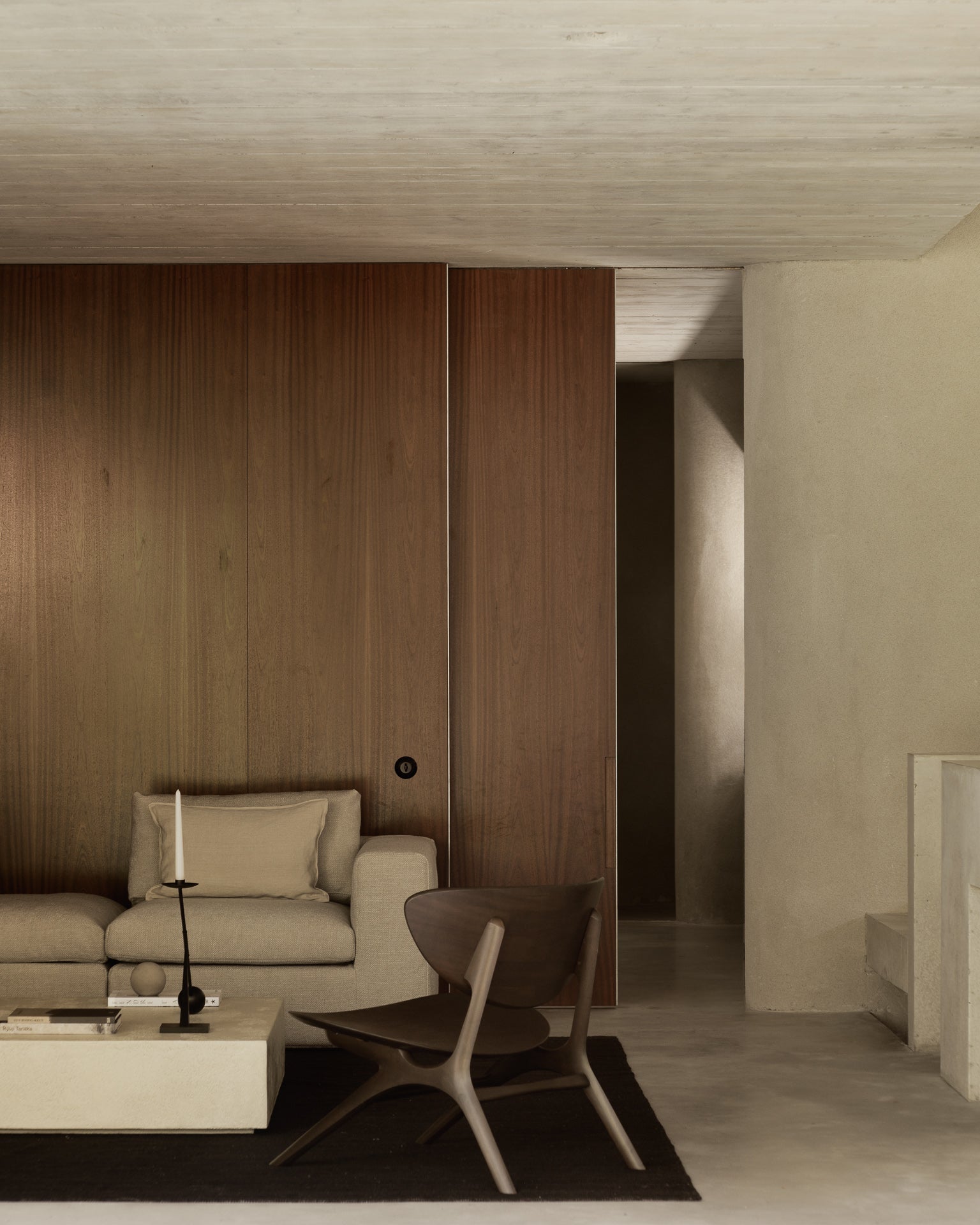 Elements coffee table - varnished Microcement - Off White - rectangular White Cliff Studio COFFEE TABLE